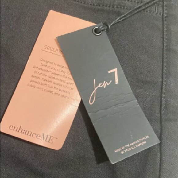 JEN7 by 7 for All Mankind Women’s Slim Straight Black Jean Pants Size 16 - Picture 9 of 10